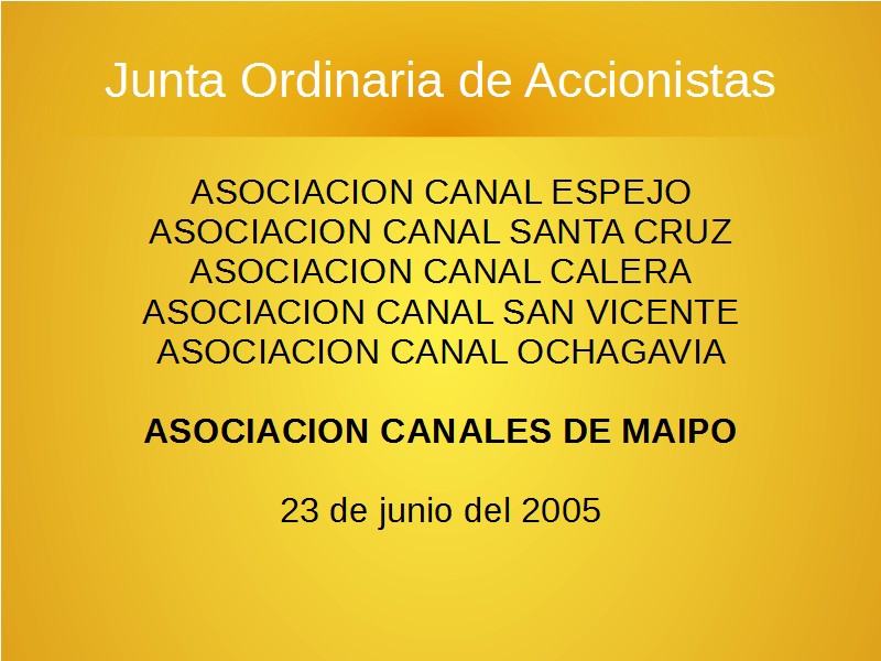 Junta Extrarordinaria de Accionistas 2005