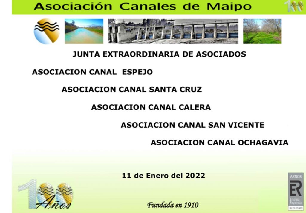 Junta Extraordinaria de Accionistas – Enero 2022