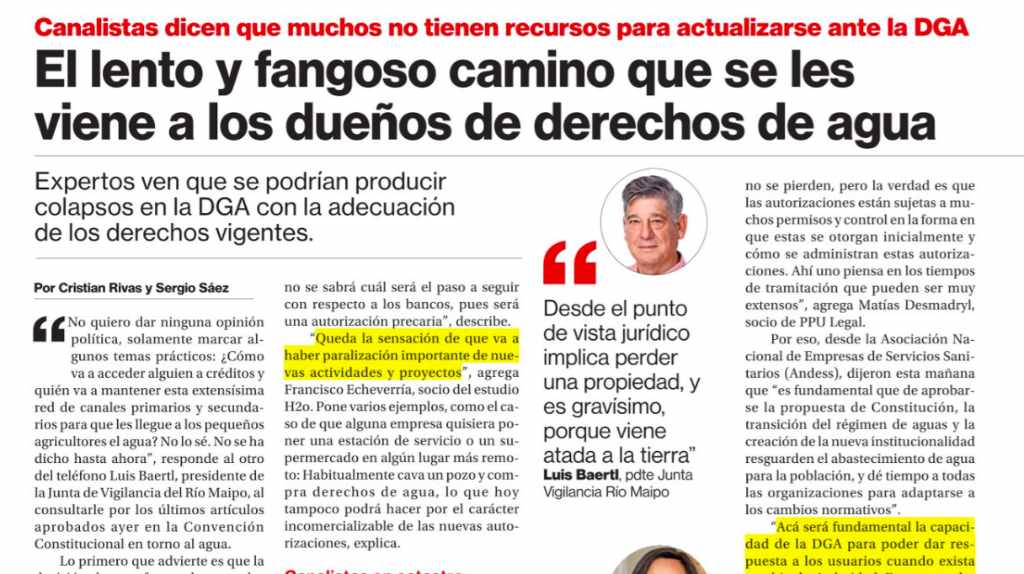 El lento y fangoso camino que se les viene a los dueños de derechos de agua