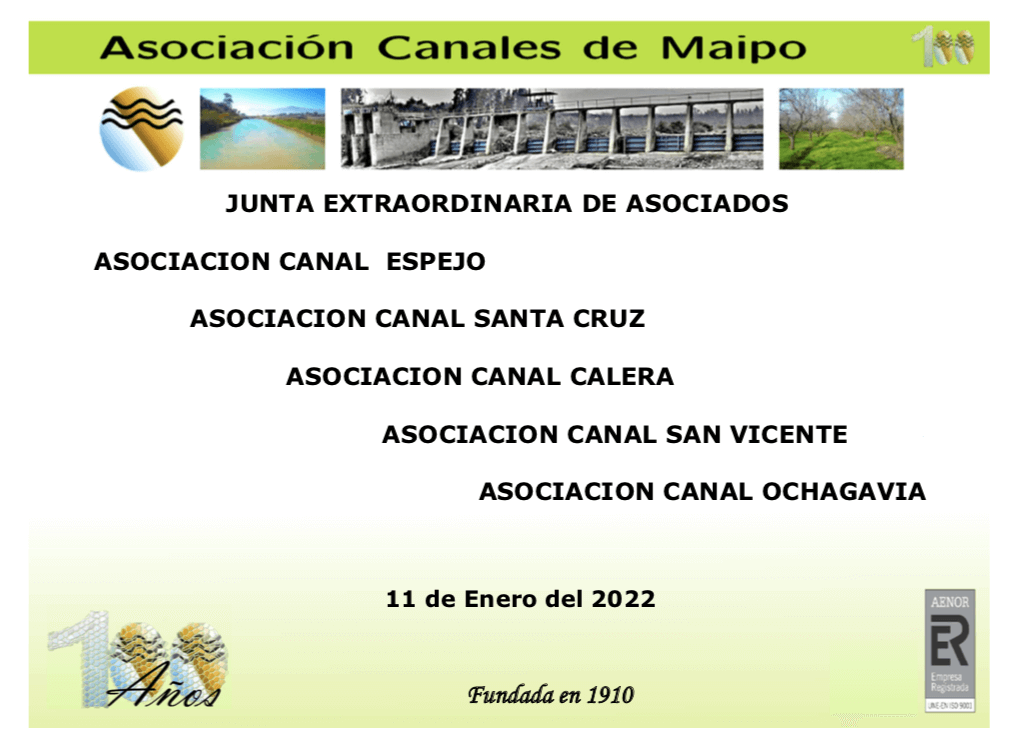 Junta Extraordinaria de Asociados 01-2022